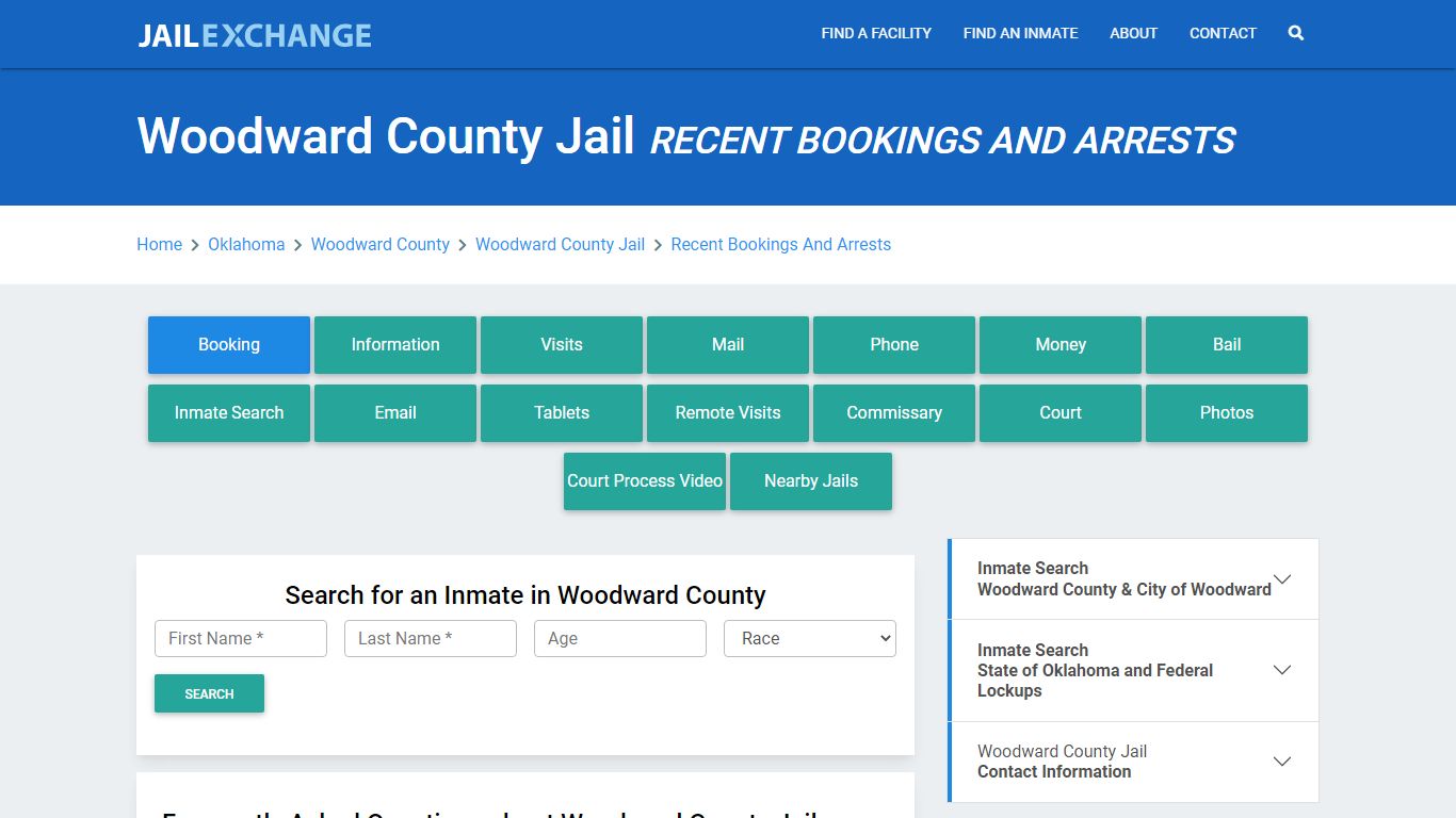 Woodward County Jail Recent Bookings And Arrests - Jail Exchange