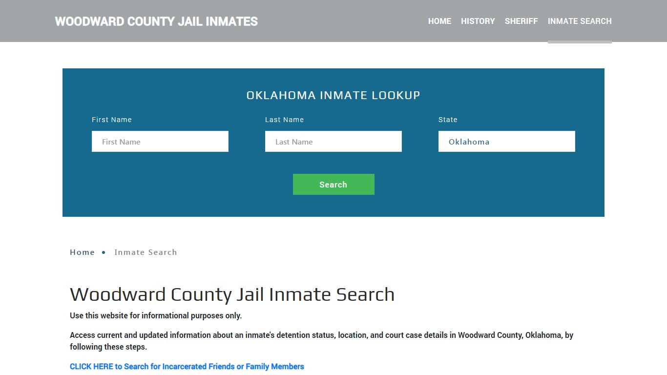 Woodward County, OK Detainee Lookup