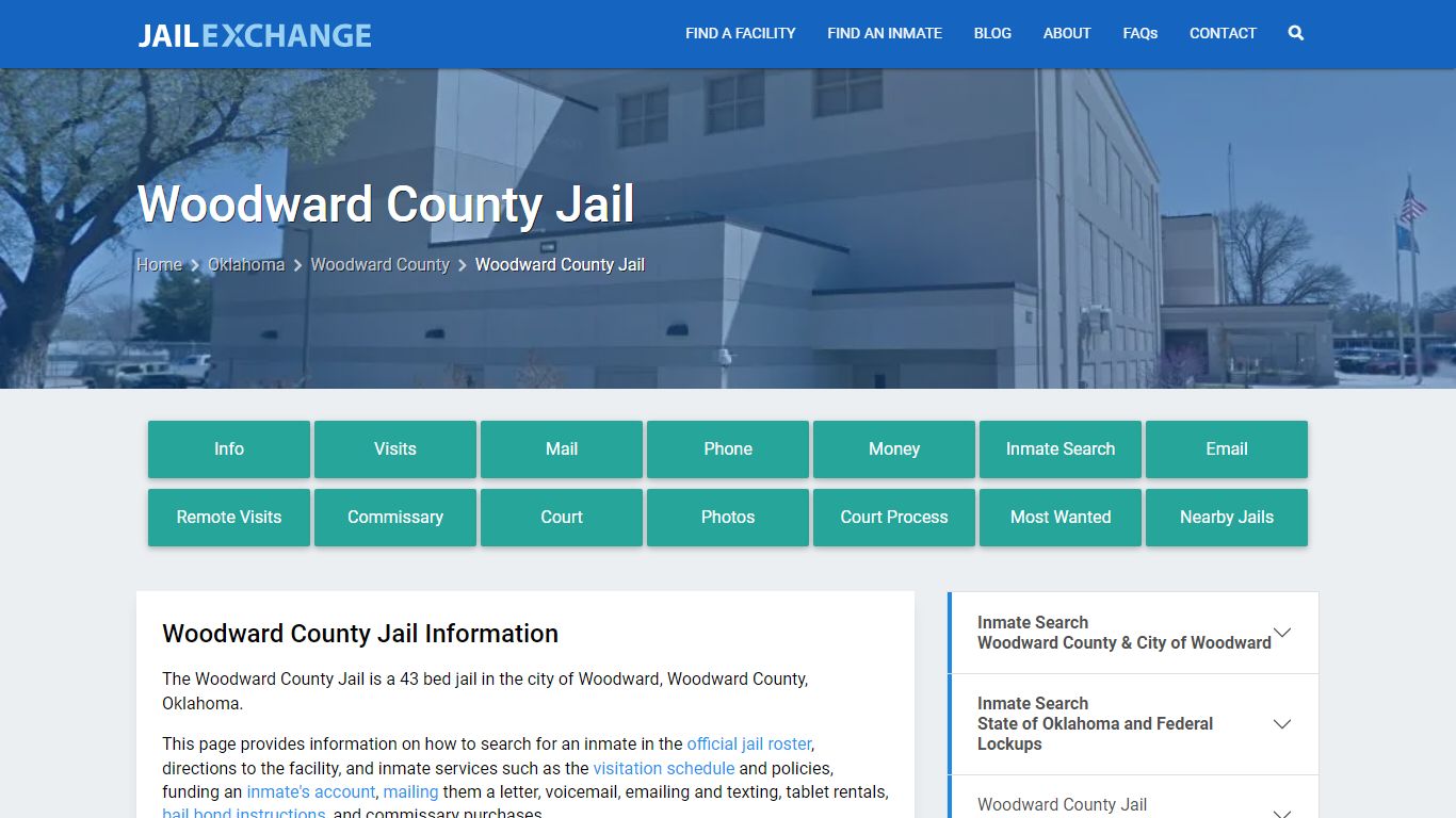 Woodward County Jail, OK Inmate Search, Information